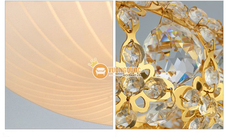 Đèn ốp trần pha lê gắn đá tinh xảo CM162-6